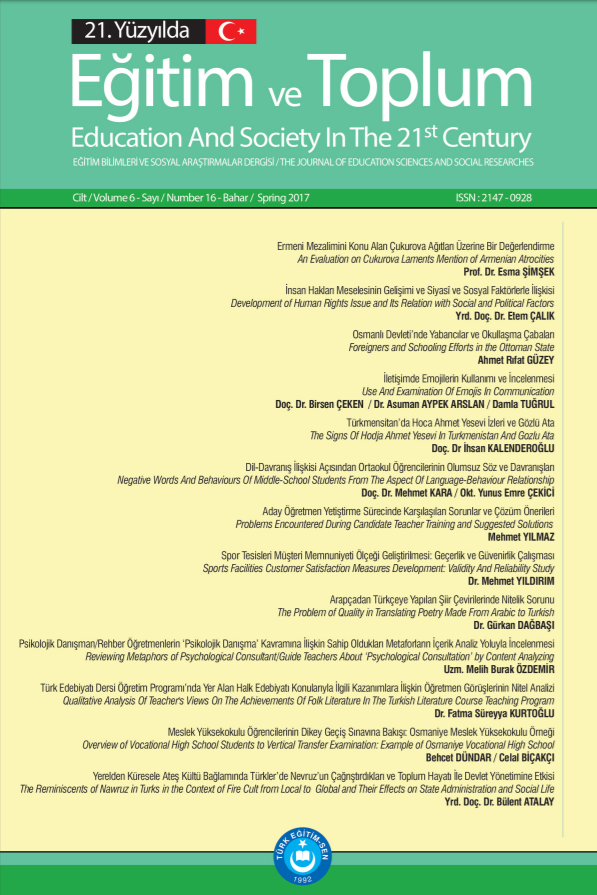 21. Yüzyılda Eğitim Ve Toplum Eğitim Bilimleri Ve Sosyal Araştırmalar Dergisi